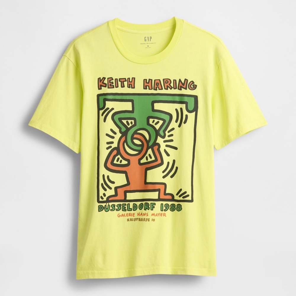 Keith Haring x GAP Düsseldorf 1988 Graphic T-Shirt Yellow Size XL New With Tags - Picture 6 of 7